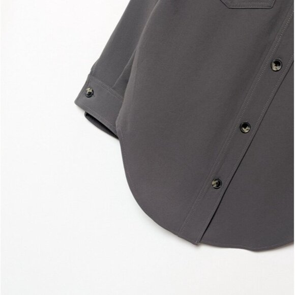 WILFRED Crepette Ganna Shirt Jacket Dark Charcoal Grey XS ARITZIA - Picture 9 of 12